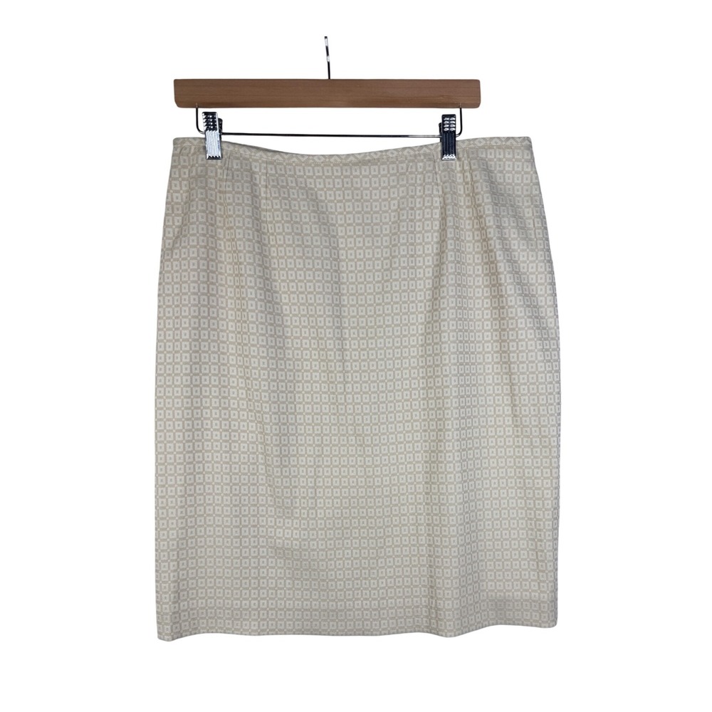 Tahari Printed‎ Skirt size 14 Beige/White